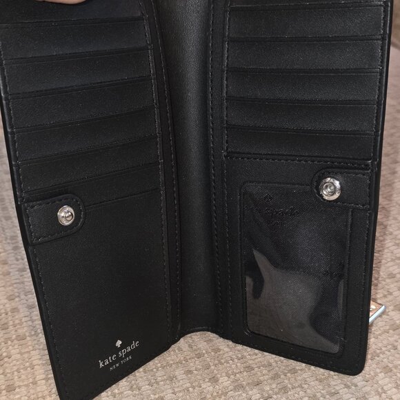 Kate Spade Madison Colorblock Large Slim Bifold Wallet - Gret - Picture 4 of 9